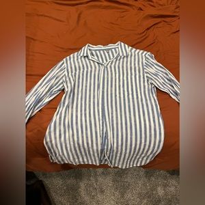 Blue and white striped shirt